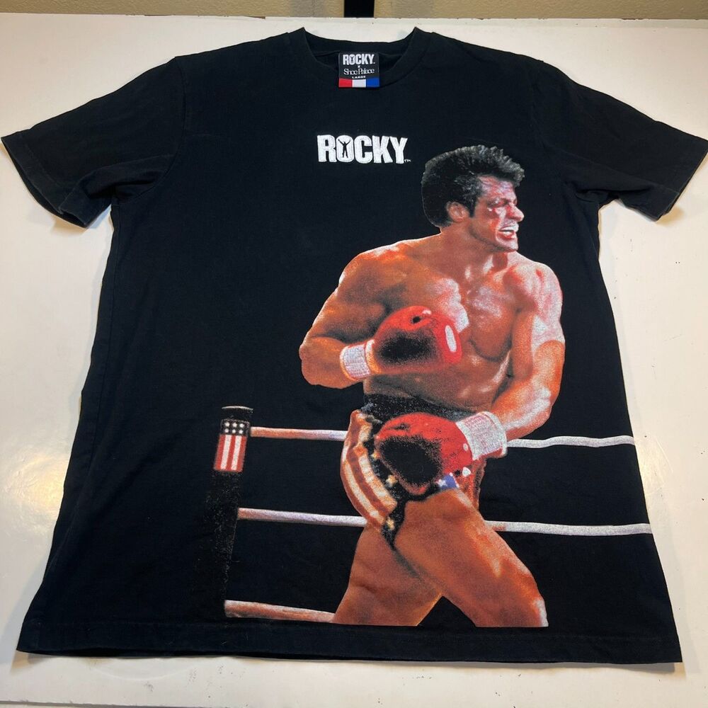 Rocky Balboa Vs Ivan Drago Boxing Shoe Palace T Shirt Sz Mens L  AOP movie fight